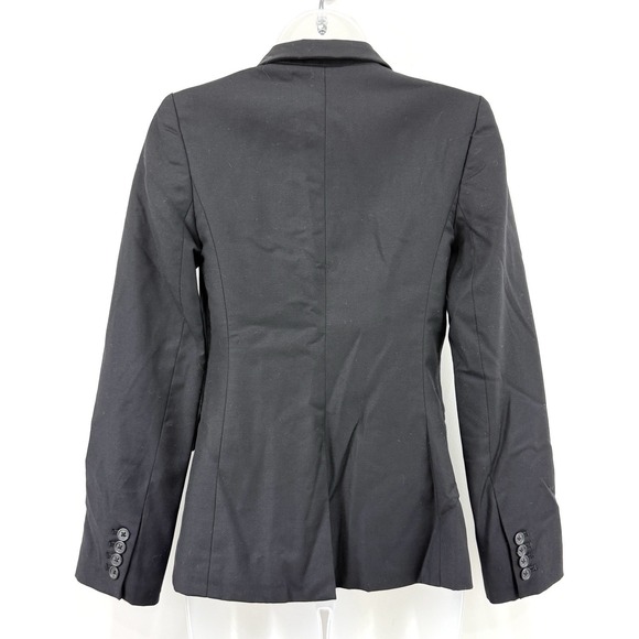 J Crew Blazer Womens 0 Black Super 120s 100% Wool Career Office Business Woman - Picture 10 of 12